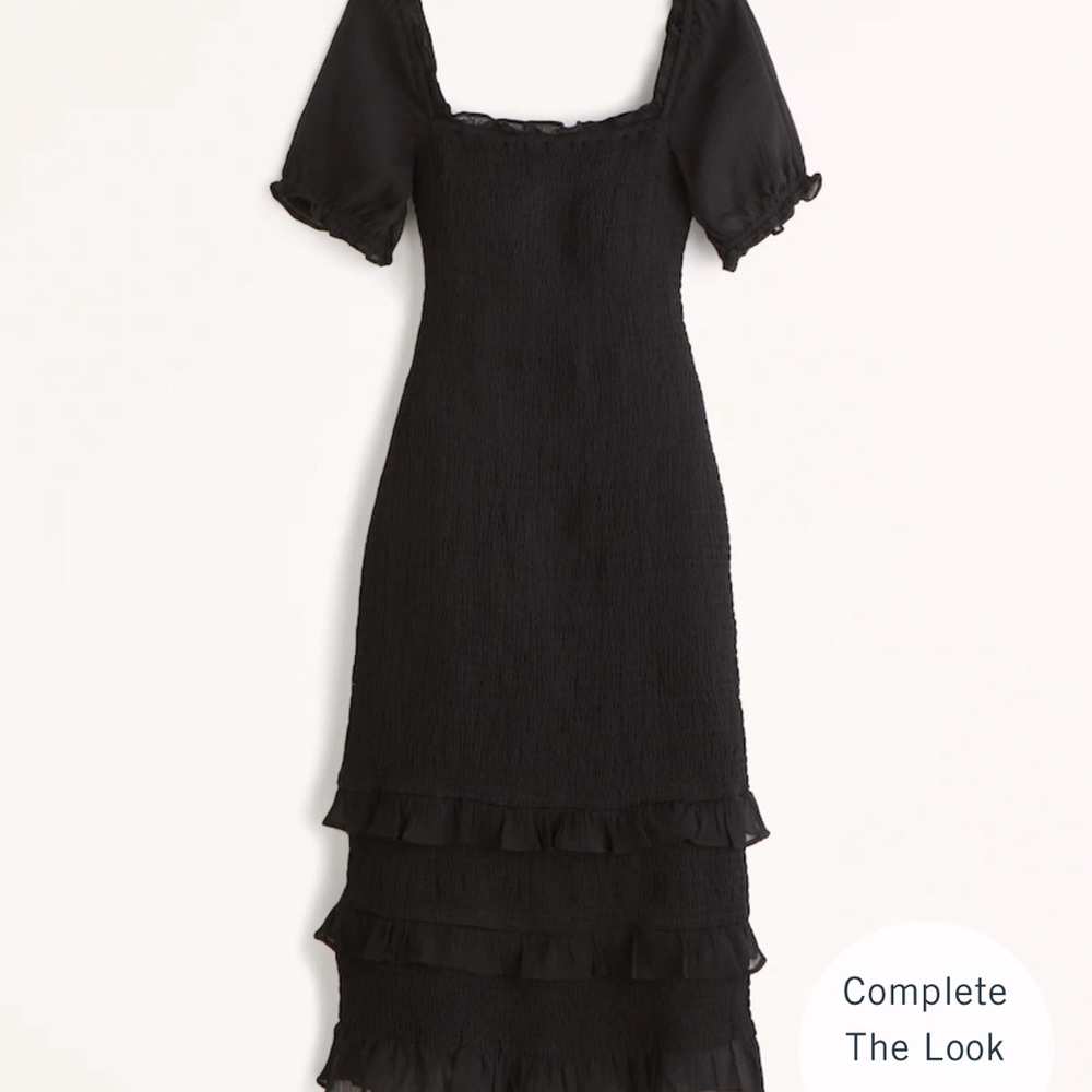 Smoked puff sleeve midi